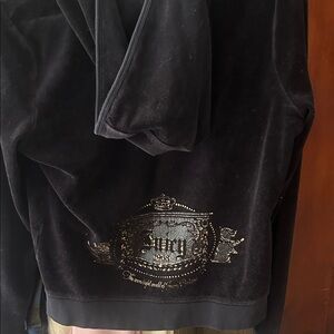 Juicy Couture vintage Black Velour zip up